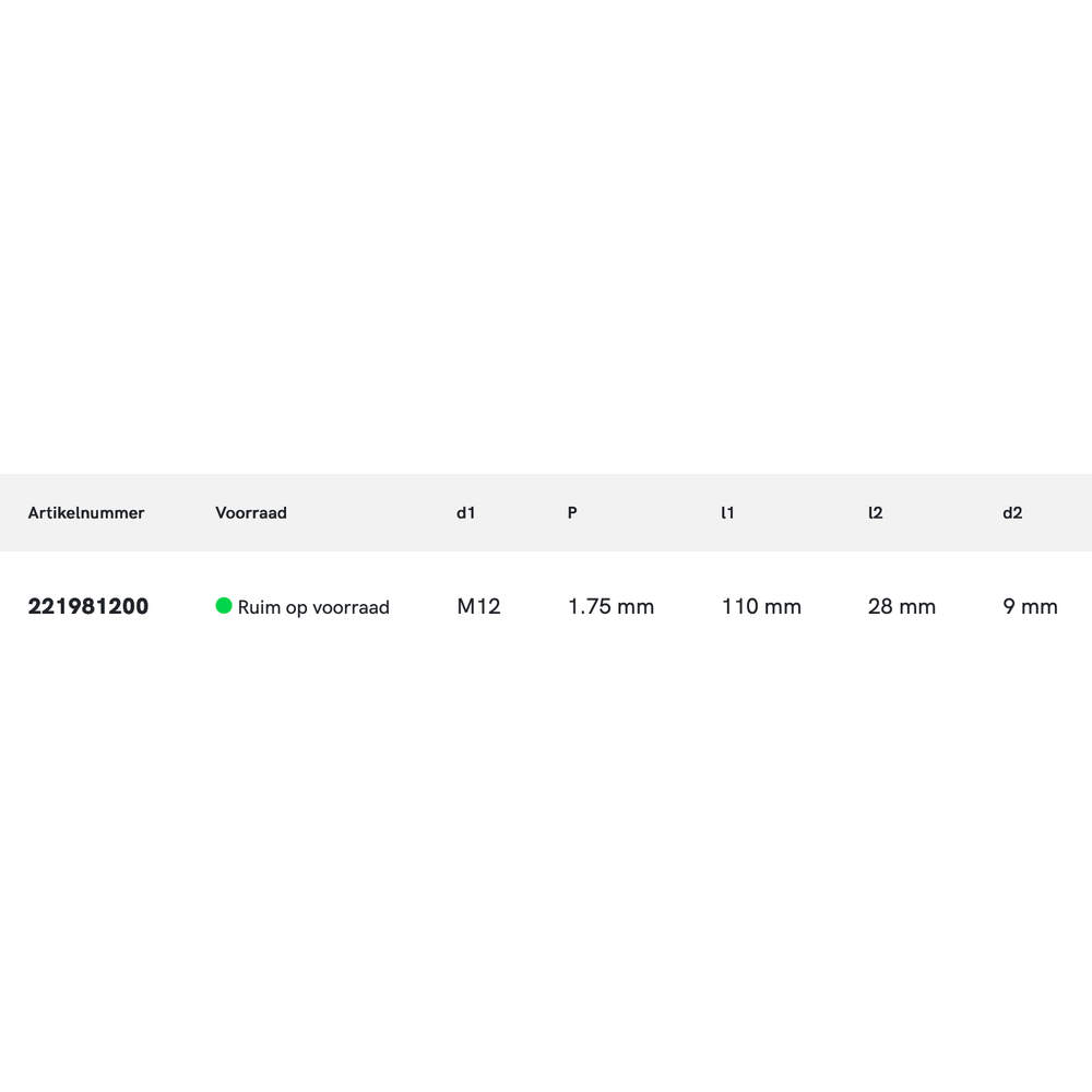 International Tools ECO PRO HSS-E Machinetap DIN 376 Metrisch‚ TiN voor doorlopende gaten M12