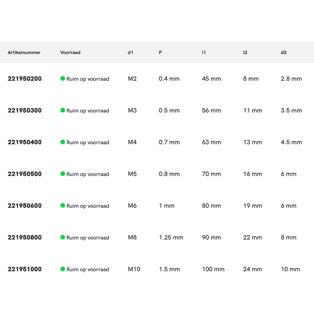 International Tools ECO PRO HSS-E Machinetap DIN 371 Metrisch