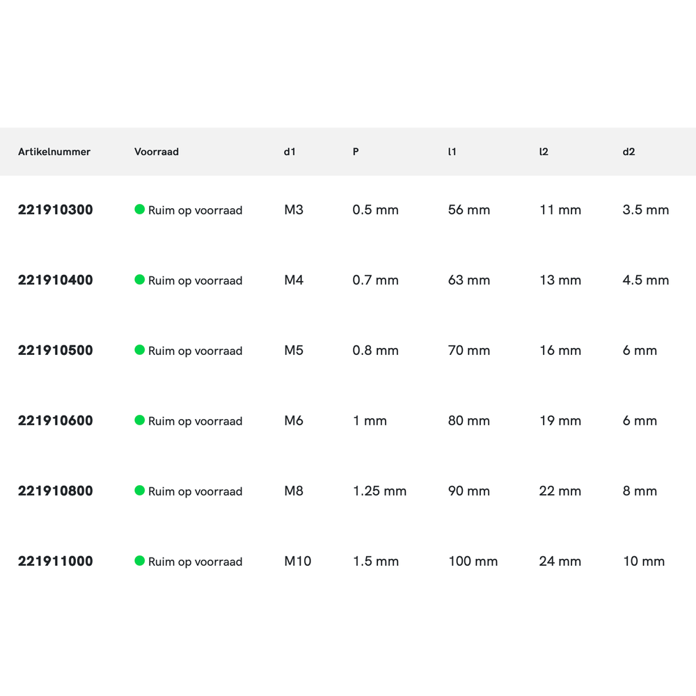 International Tools ECO HSS Machinetap DIN 371 Metrisch