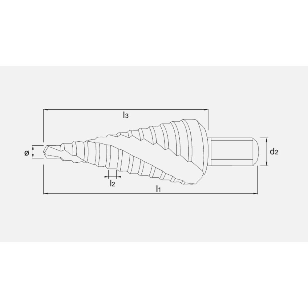 Phantom HSS Getrapte Plaatboor gespiraliseerd, TiAlN