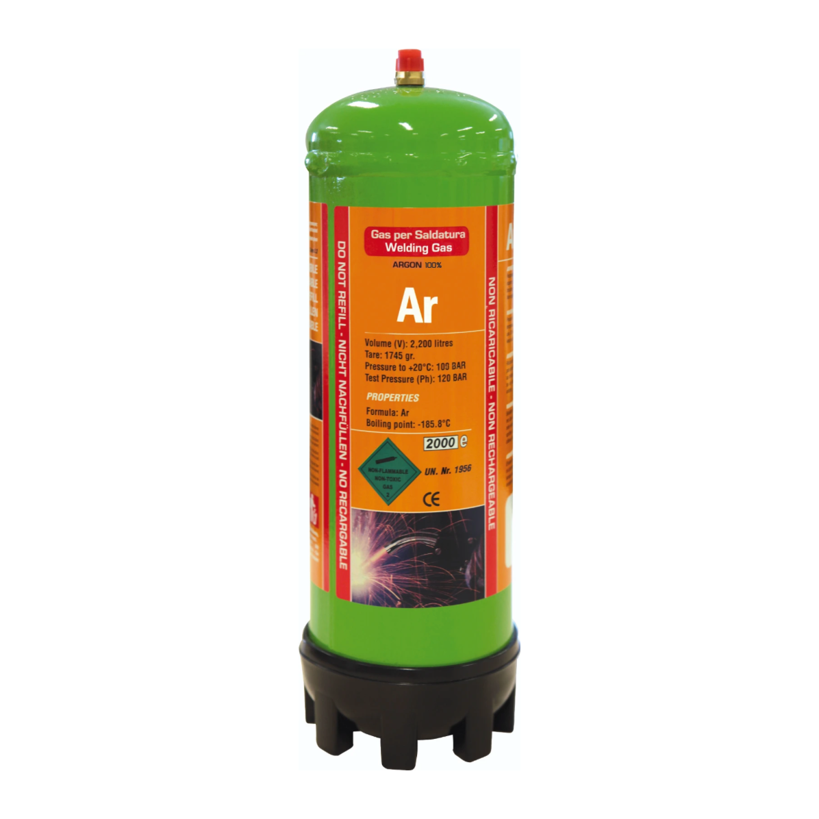 GYS Wegwerpgasfles, 100% Argon, 2,2L