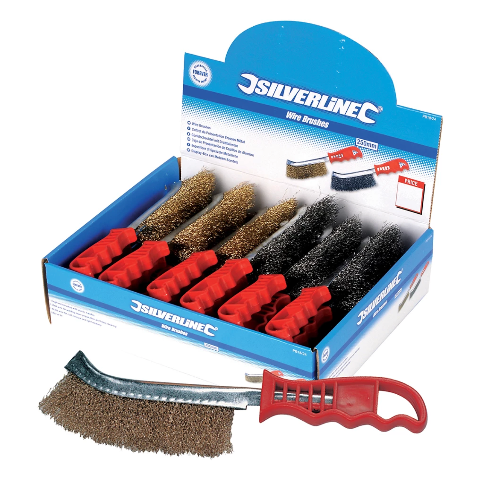 Silverline - Staalborstel displaydoos, 24 st.