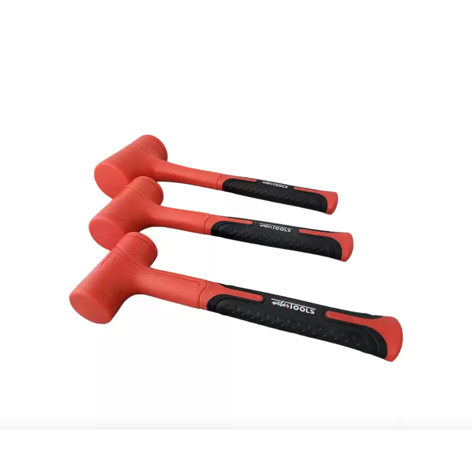 Hamer set, rubber beschermd terugslagvrij Ø 45, 52 & 64 mm 450, 680 & 1360gr 3-delig