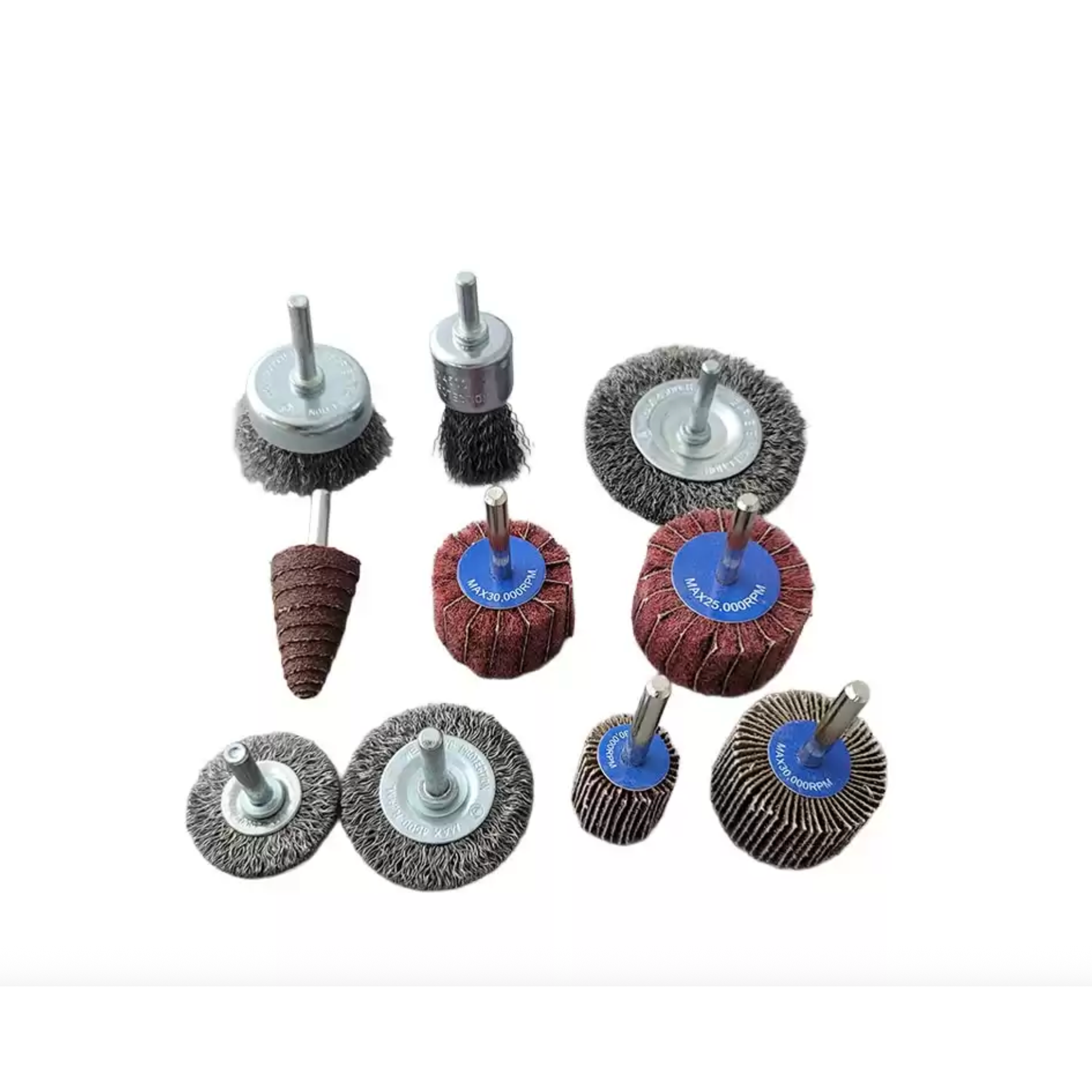 Set borstel- en schuurschijven 10-delig