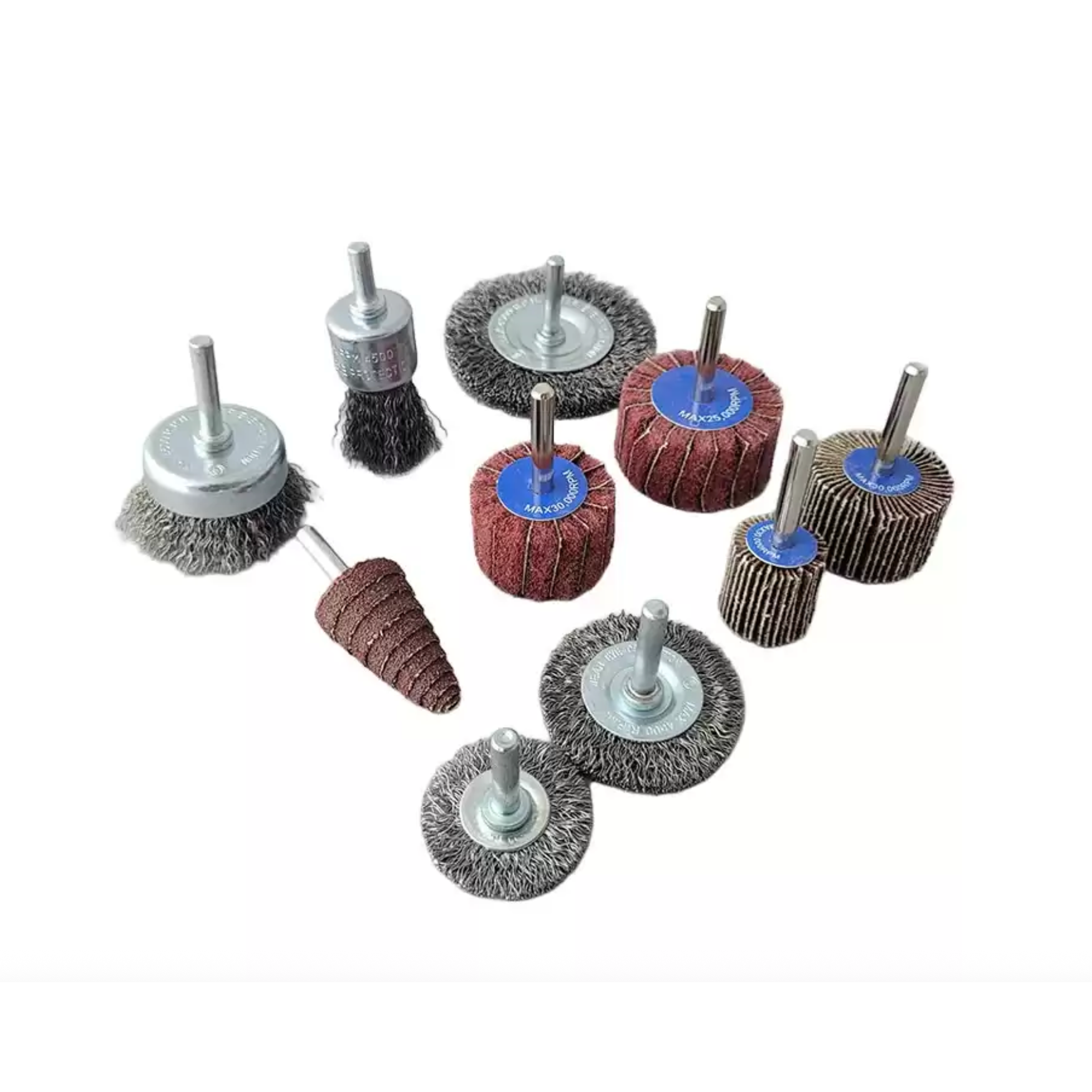 Set borstel- en schuurschijven 10-delig