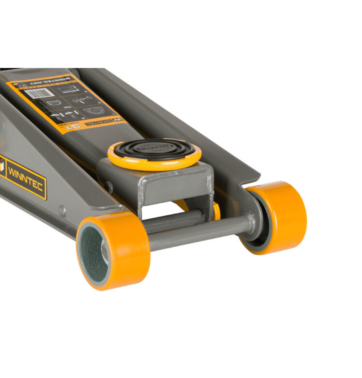 Garagekrik 3 ton turbo lift, PU wielen, voetpedaal