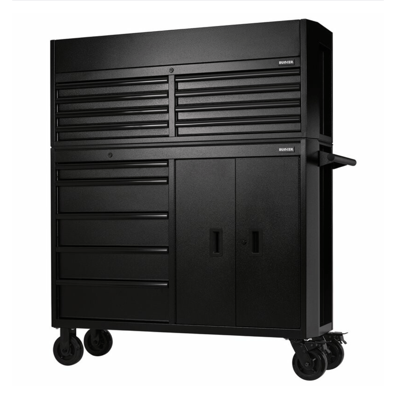 BUNKER Gereedschapswagen met topkoffer – 131 cm – zwart