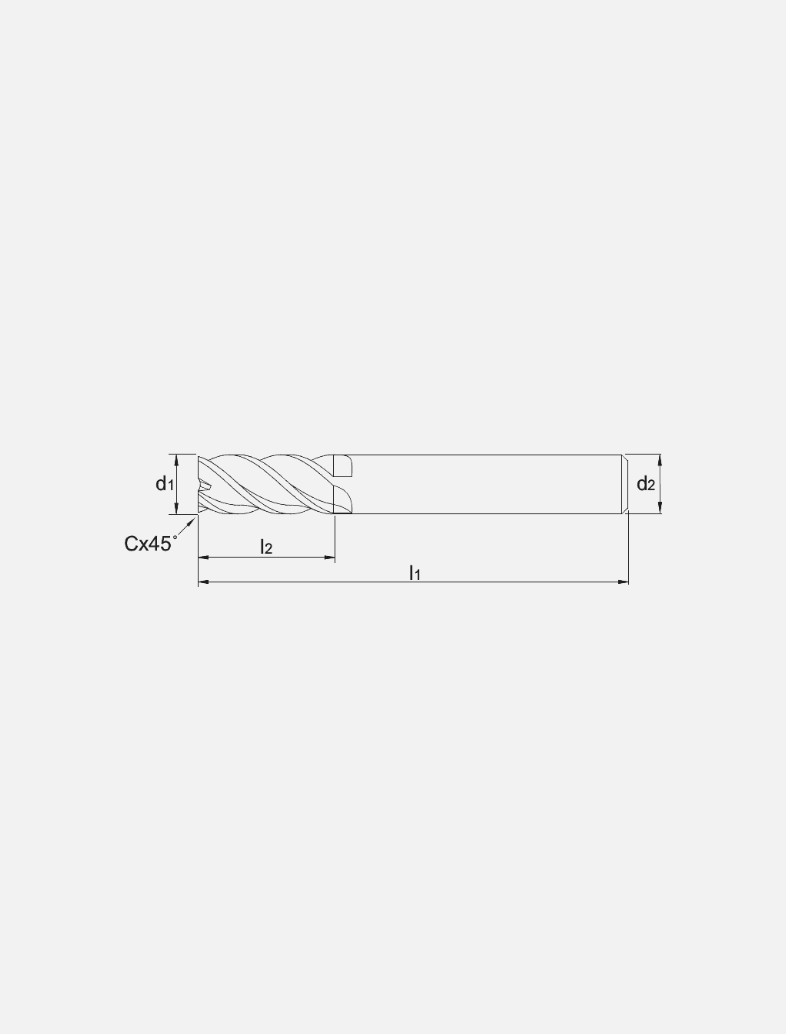 Phantom UNI Volhardmetaal Vari-frees, 4-snijder DIN 6527-B lang, AlTiN-X