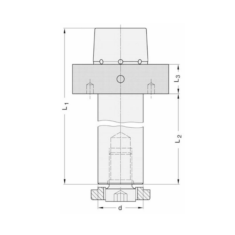 Freesdoorn opname HSK 85w d=40x40 mm