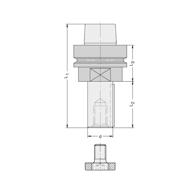 Freesdoorn opname HSK 63f D=20x70mm