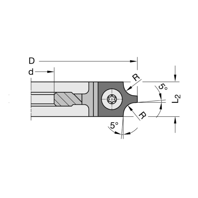 Keermesfasefrees 45° 98x22x20mm Z=2