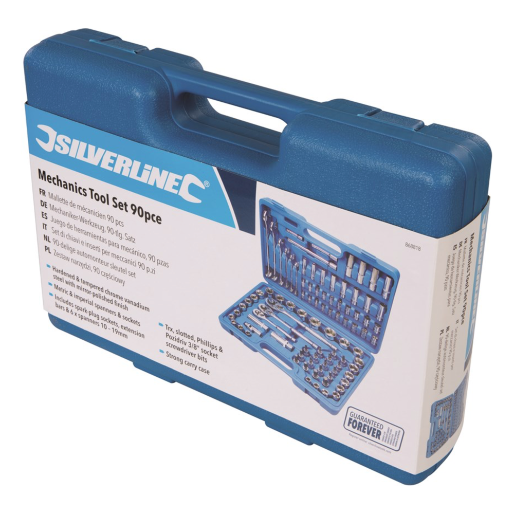 Silverline - 90-delige automonteur sleutel set
