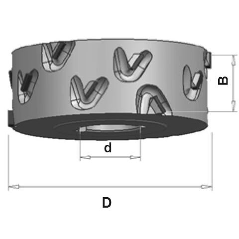 Diamant Strijkfrezen Ø=100 x 30 mm, B=34 mm, Z=3+3, DP