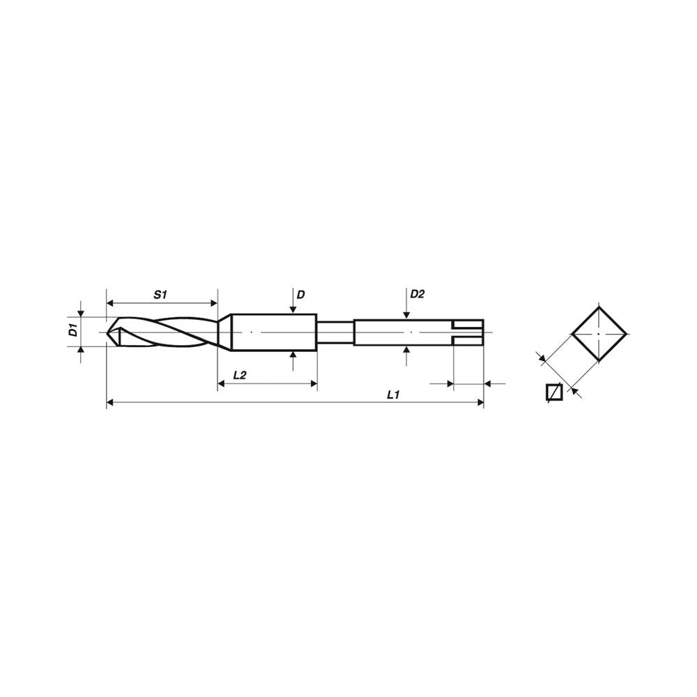 combi-machinetap, Whitworth-draad BS 84, BSW 3/8 x 16-2
