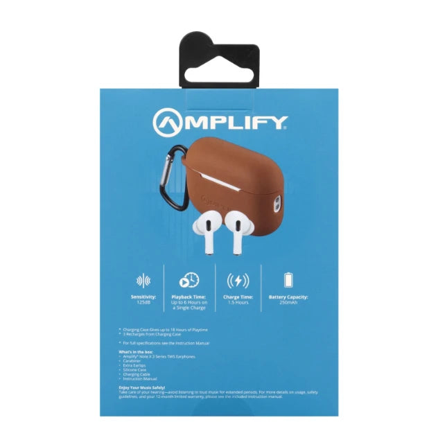 Amplify Note X 3 Draadloze oordopjes – Wit-oranje