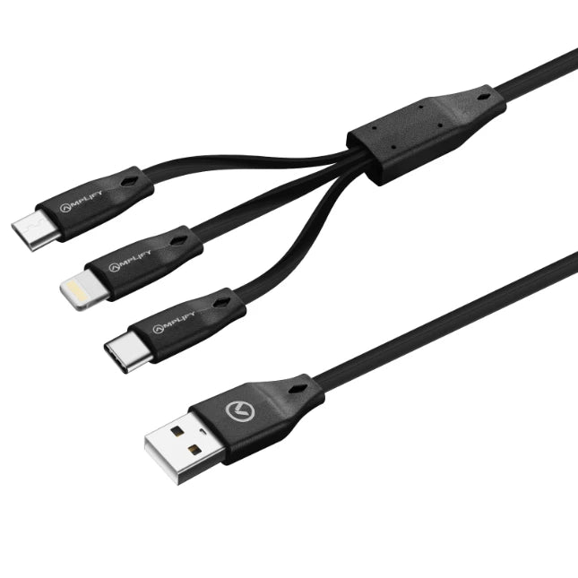 Amplify Oplaadkabel – USB-A → Micro-USB / USB-C / Lightning