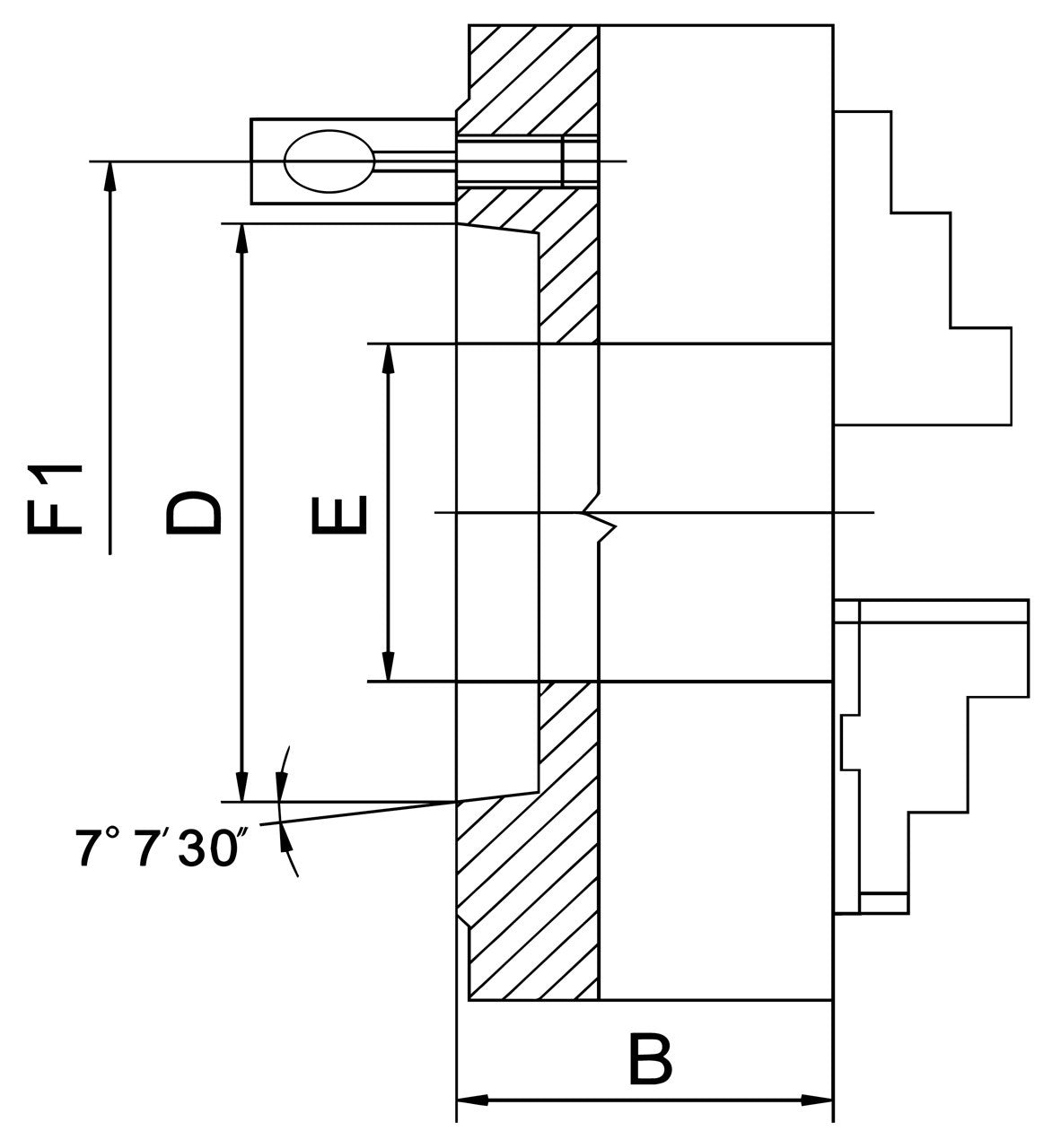 Bernardo 3-Klauwplaat PS3-315-D6, DIN 55029 - afbeelding 2