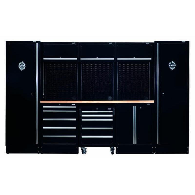BUNKER 46cm Opbergcombinatie met hardhouten werkblad, 16dlgBunkerMZS Gereedschap