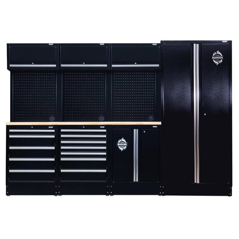 BUNKER 61cm Opbergcombinatie met hardhouten werkblad, 15dlg-0