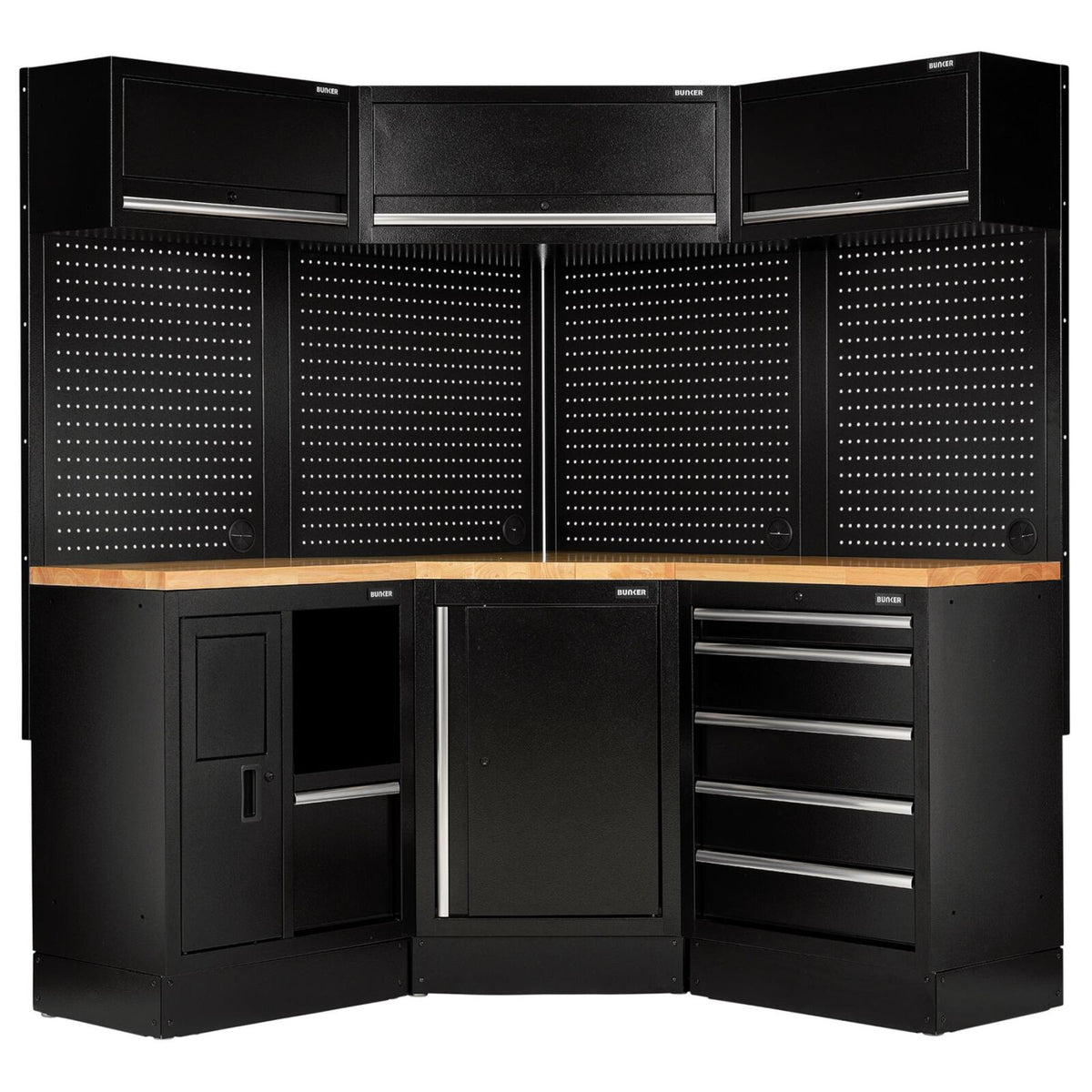 BUNKER hoekopbergcombinatie 46 cm – hardhout, 18-delig – D32528