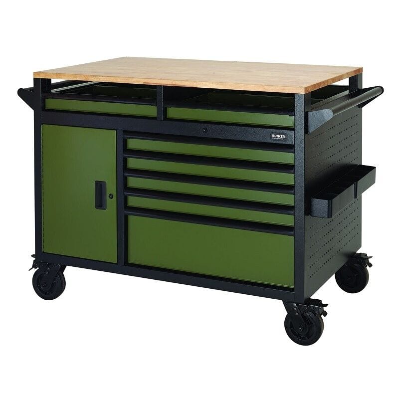 BUNKER Gereedschapswagen/werkbank, 122cm, groen (08269)BunkerMZS Gereedschap