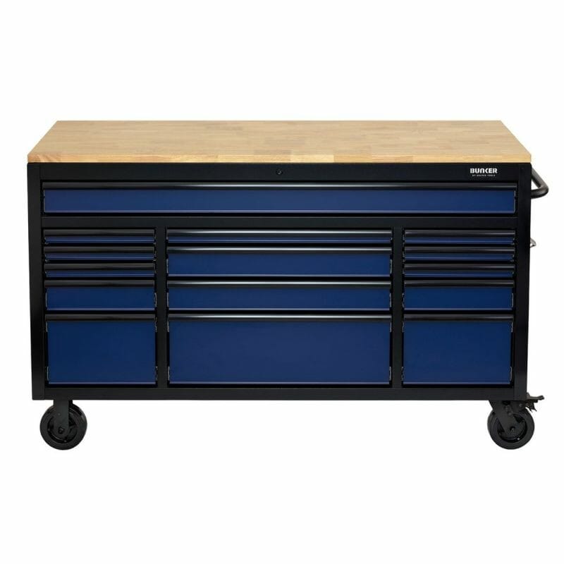 BUNKER Gereedschapswagen/werkbank, 155cm, blauwBunkerMZS Gereedschap
