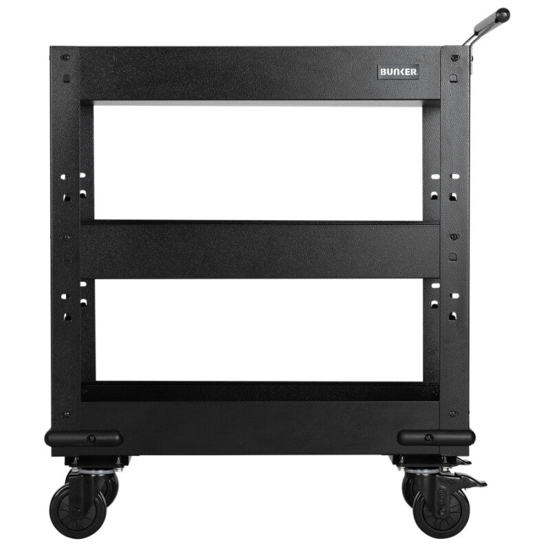 BUNKER Werkplaatstrolley met RVS werkblad, 3 schappen, 71cm