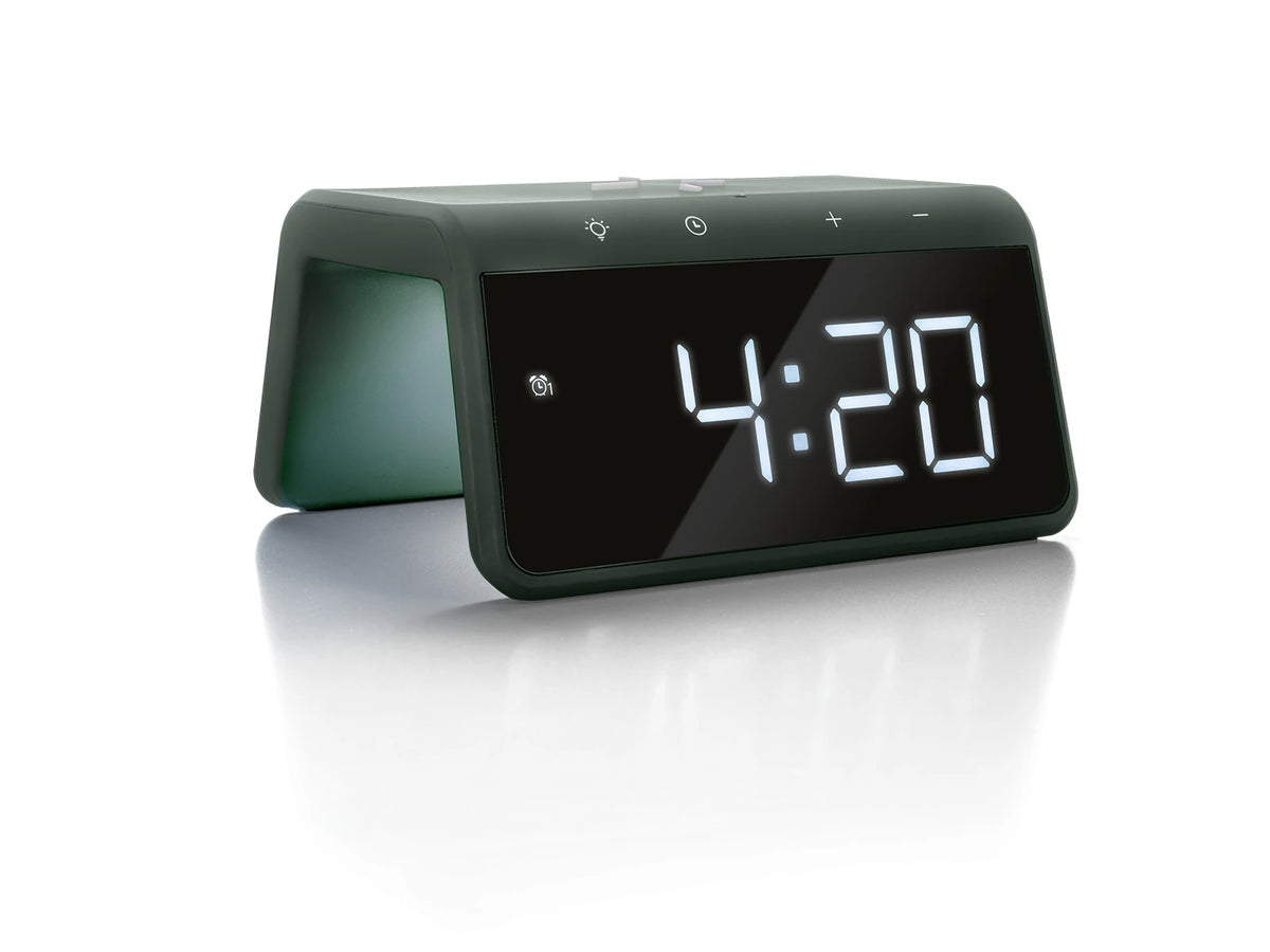 Caliber Digitale Wekker + Draadloze Lader - Groen