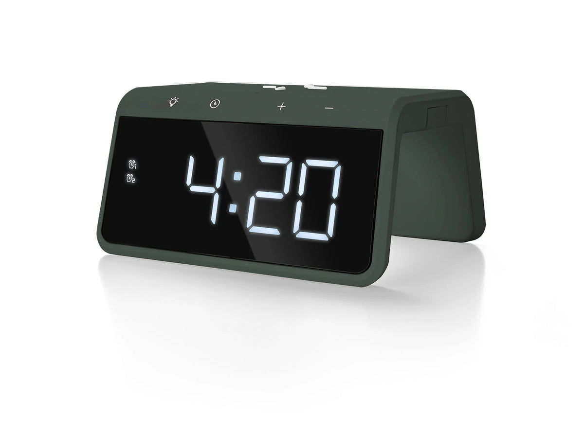 Caliber Digitale Wekker + Draadloze Lader - Groen