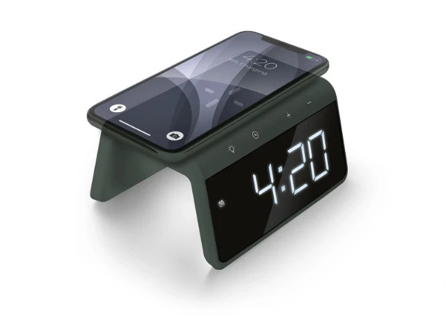 Caliber Digitale Wekker + Draadloze Lader - Groen