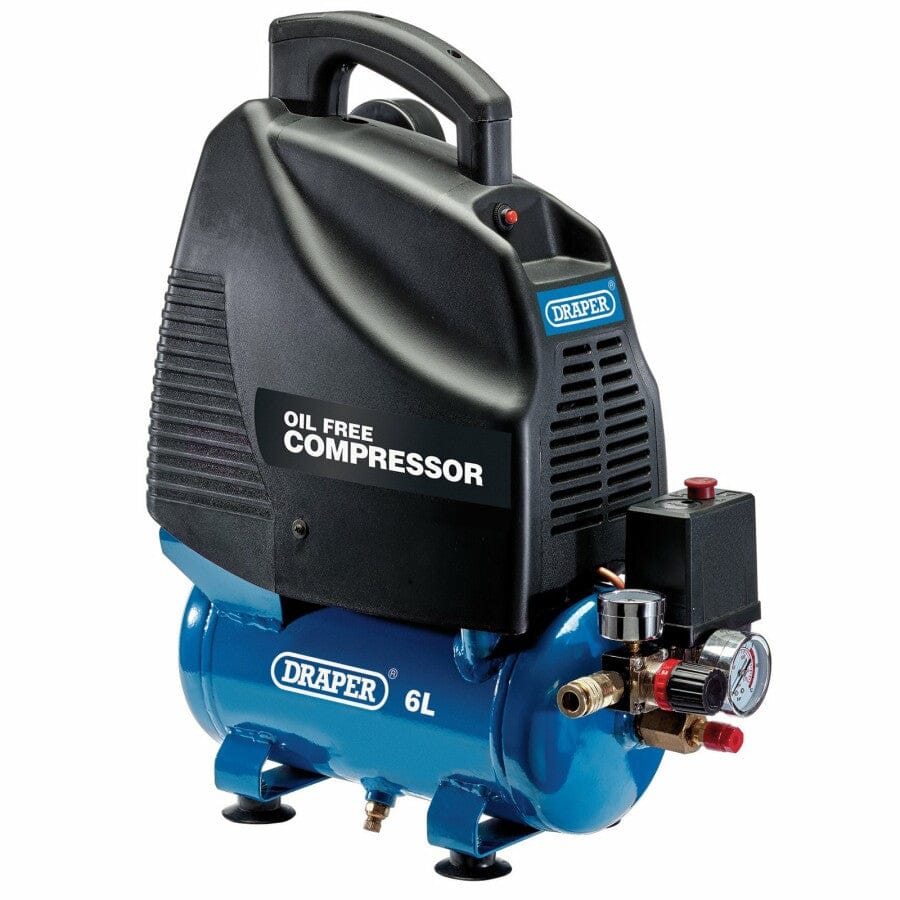 Compressor 6L, 1,1kW, oil freeDraper ToolsMZS Gereedschap