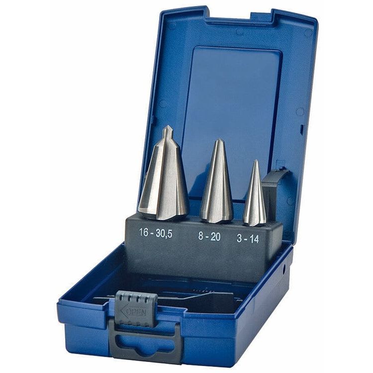 Conische plaatboren set RVS, 3dlg-0