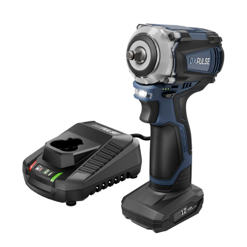 DXPULSE 3/8" Accu slagmoersleutel 12V, borstelloos, 250Nm, 1x 5.0Ah accu en 1x snellader
