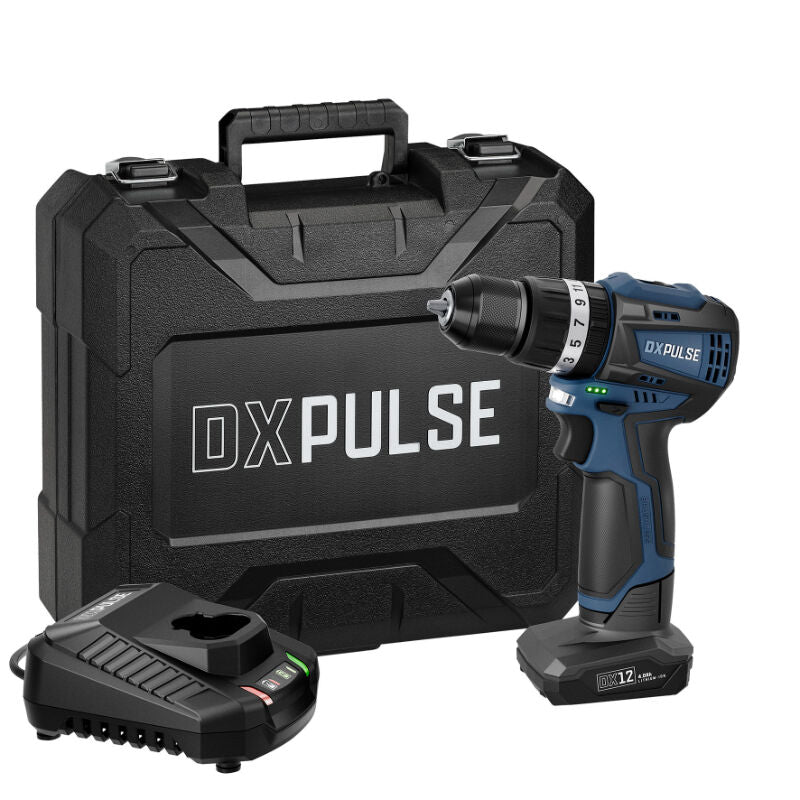 DXPULSE Accu klopboormachine 12V, borstelloos, 1x 4.0Ah accu en 1x snellader