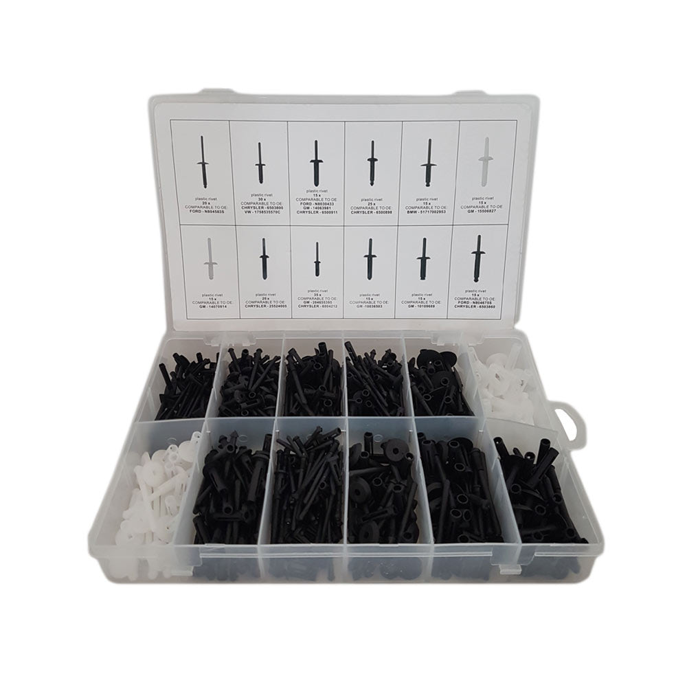 Assortiment Plastic blindklinknagel 235 delig
