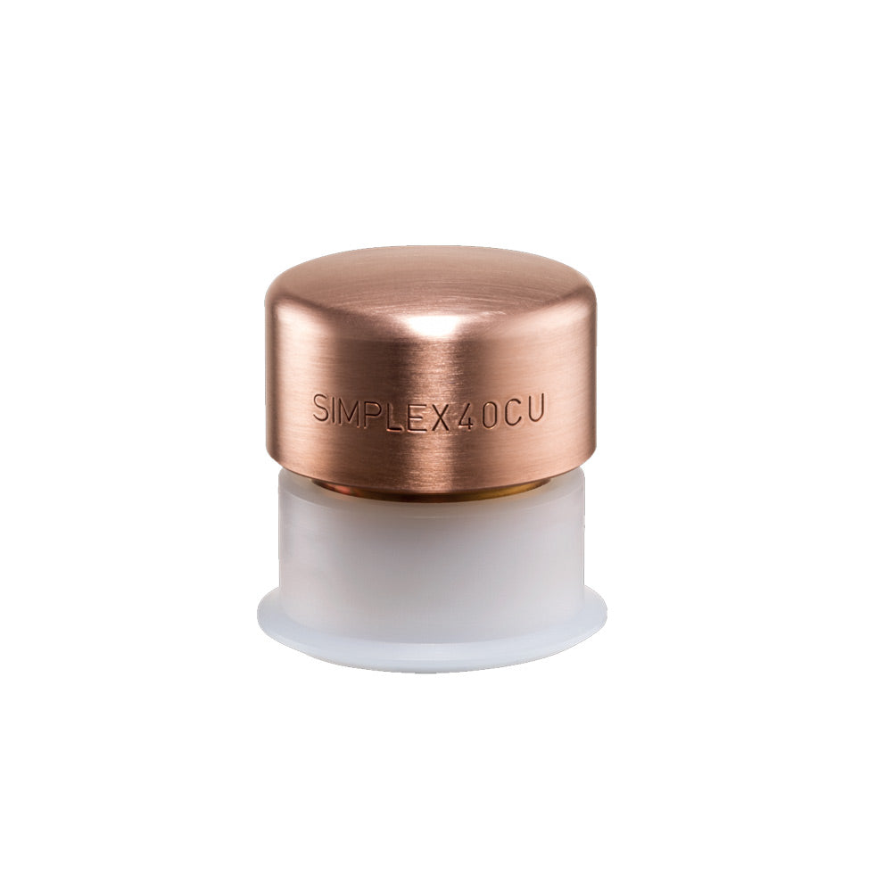 Insert for SIMPLEX soft-face mallet with plastic socket 40 mm Copper