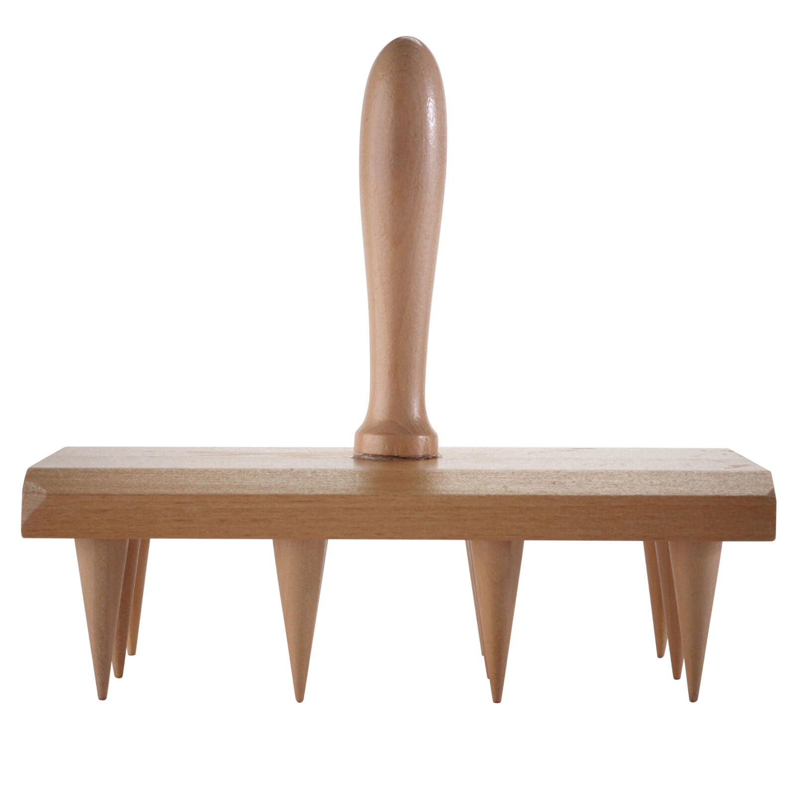 Houten pootstok met 12 pennen voor zaaitrays, 120x200mm
