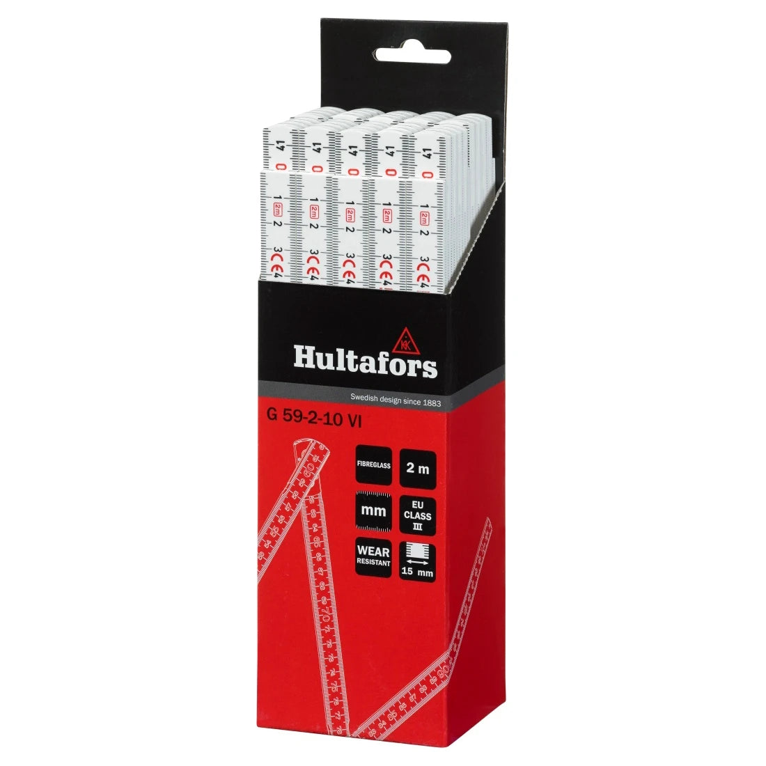 Hultafors Duimstok G 59 2m - 10-delig - wit – foto 6