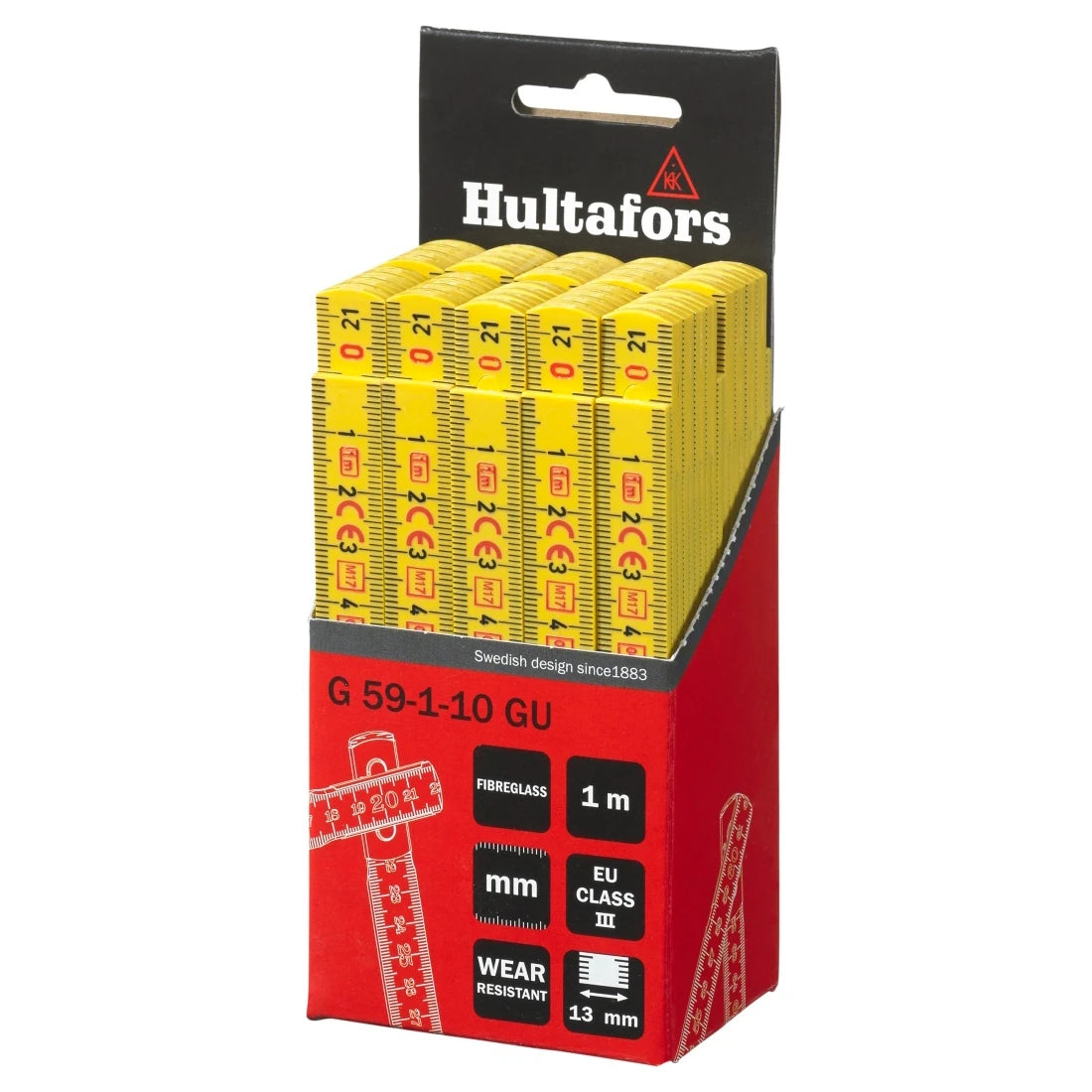 Hultafors Duimstok G 59 1m - 10-delig - geel – foto 6