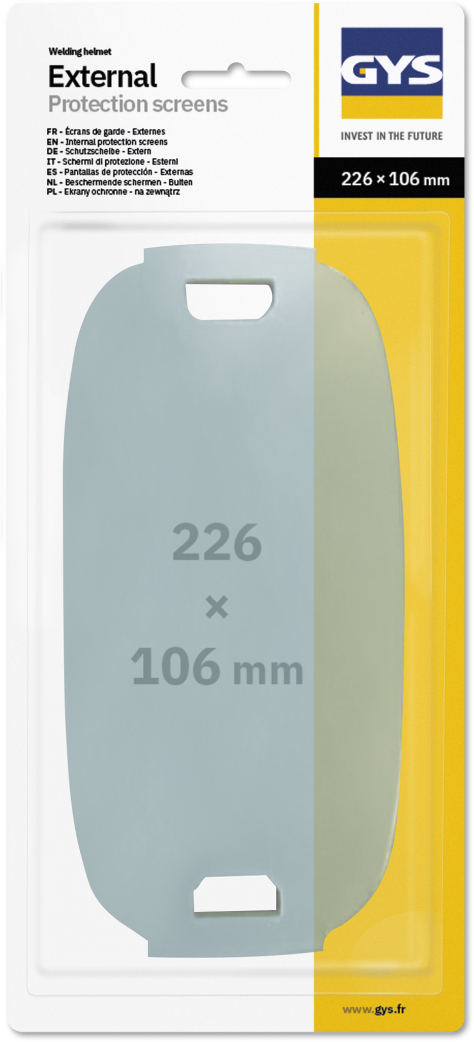 GYS Lasglazen 226 x 106 voor Promax 9-13 (5 stuks)