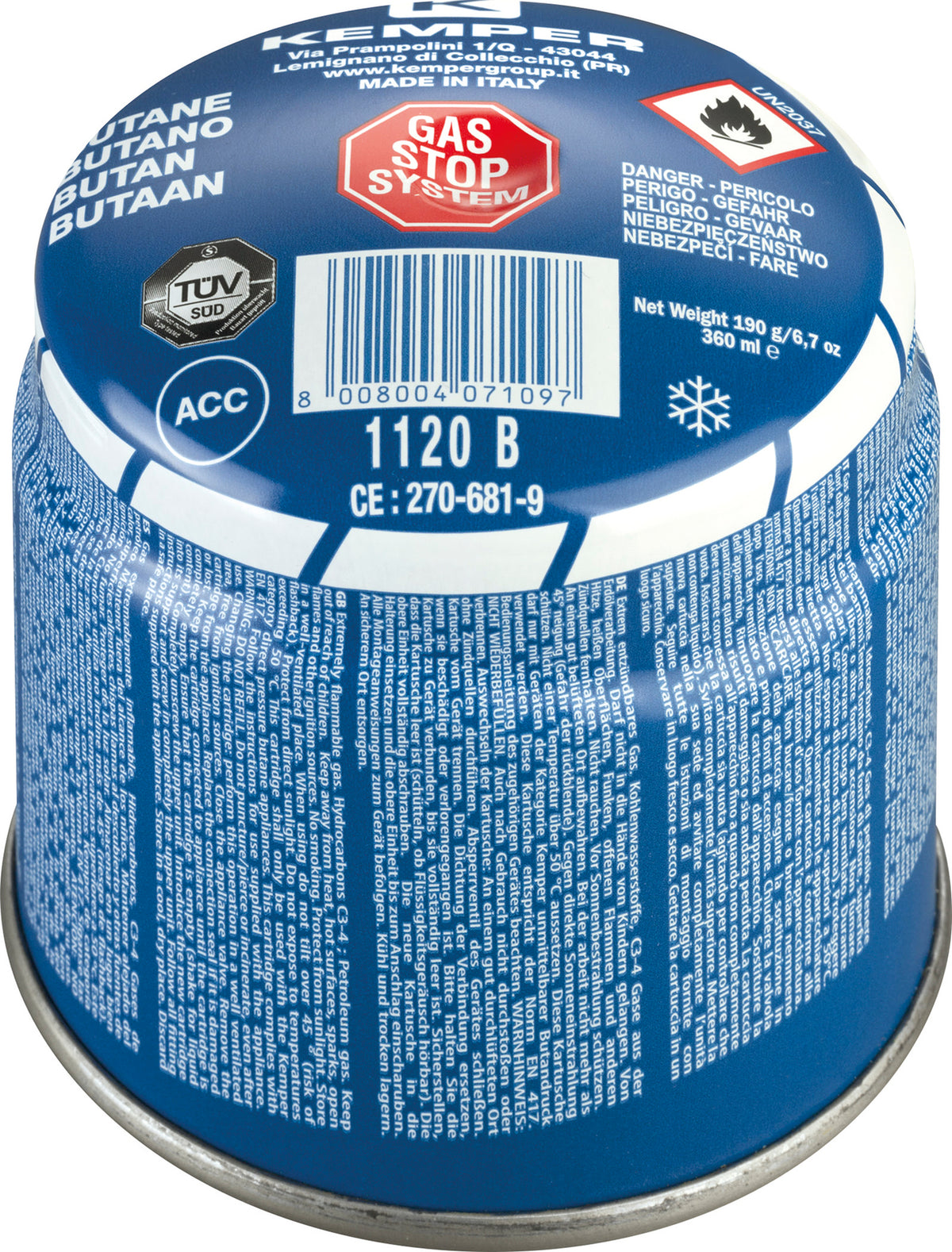 GYS Butaangas flacon doorprikbaar 360 ml