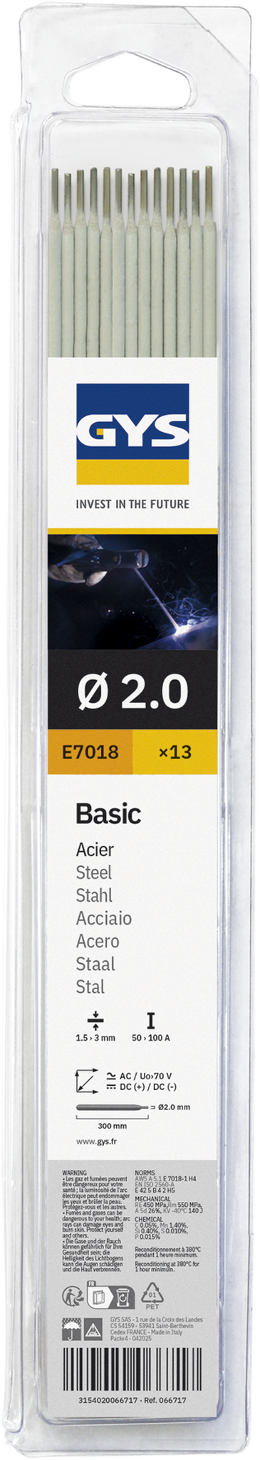 GYS Basische elektroden staal E7018 Ø2,0 (13 stuks)
