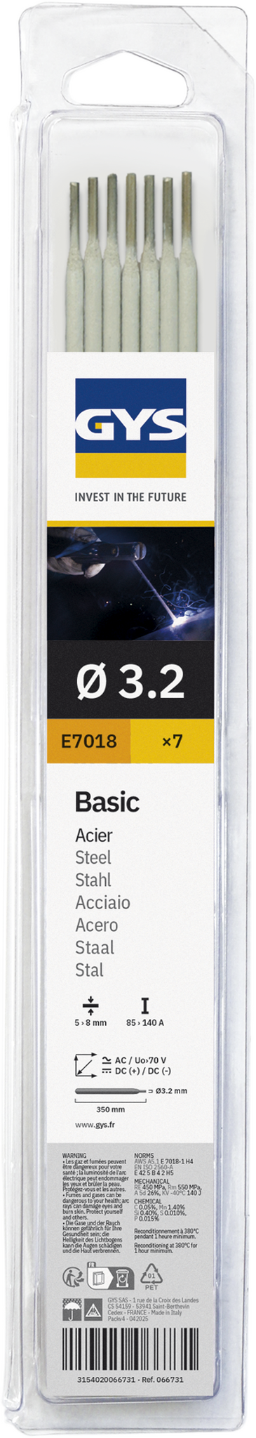 GYS Basische elektroden staal E7018 Ø3,2 (7 stuks)
