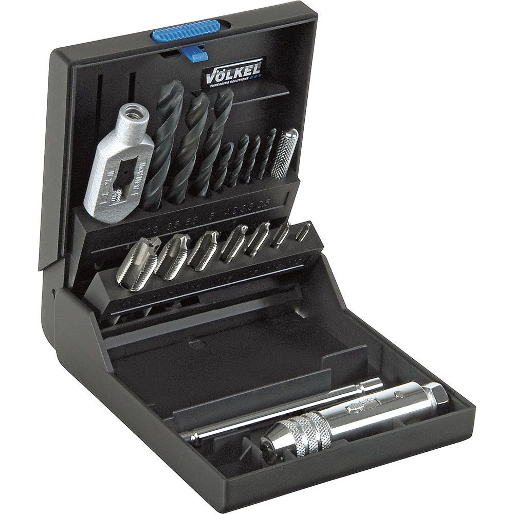 Set machinetap M3-12 B kort PK25 Boren, wringijzer, tapkruk ratel