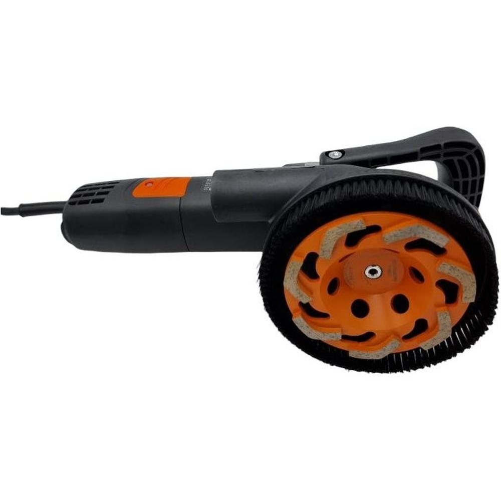 125mm DELUXE 1400Watt Betonslijper cq Schuur & Polijstmachine DROOG + Verende stofkap & BETON Diamant Komschijf