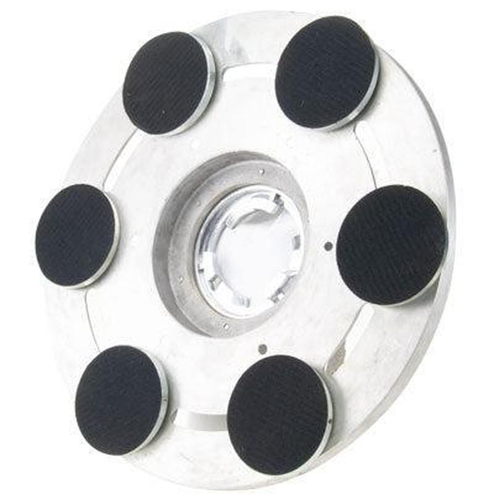 18inch Aluminium Padhouder met 6 x vrij rotterende 100mm padhouders + klitteband opname TBV. SP6001&SP7001