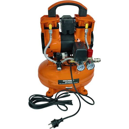 10Ltr -1180W-1.5PK HIGH SPEED 190 L/min Olievrije Silent Compressor 2800T/min 65dB SPERO - 9Bar