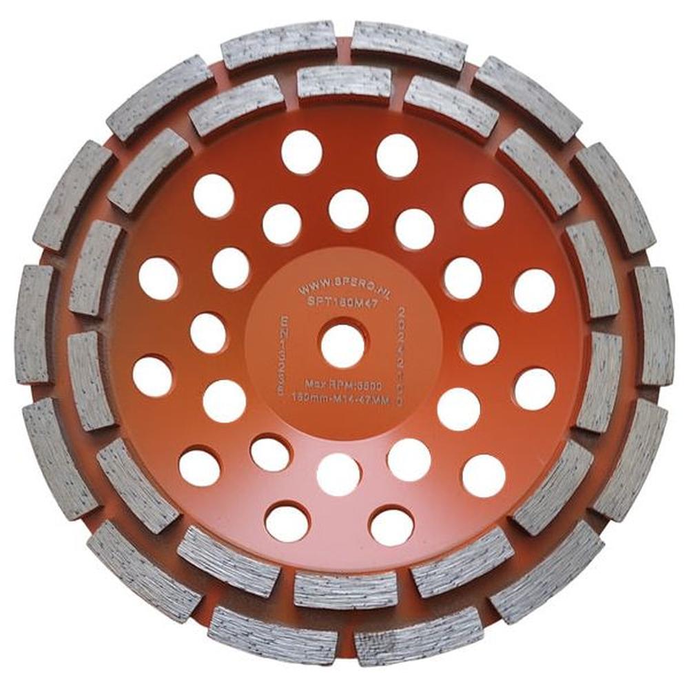 180mm GROF Dubbele rij Diamant komslijpschijf HARD BETON M14 H=47mm TBV SPHS2001B