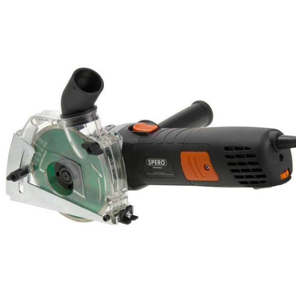 125mm Haakse Tegelslijper 1400Watt + stofkap & Tegel diamantschijf Max. 32mm