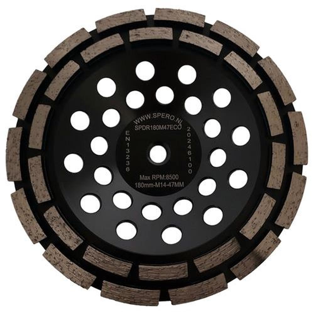 180mm GROF Dubbele rij Diamant komslijpschijf STEEN M14 H=47mm TBV SPHS2001B